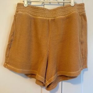 Aerie Waffle Knit Lounge Shorts In Tan Size Large Women’s